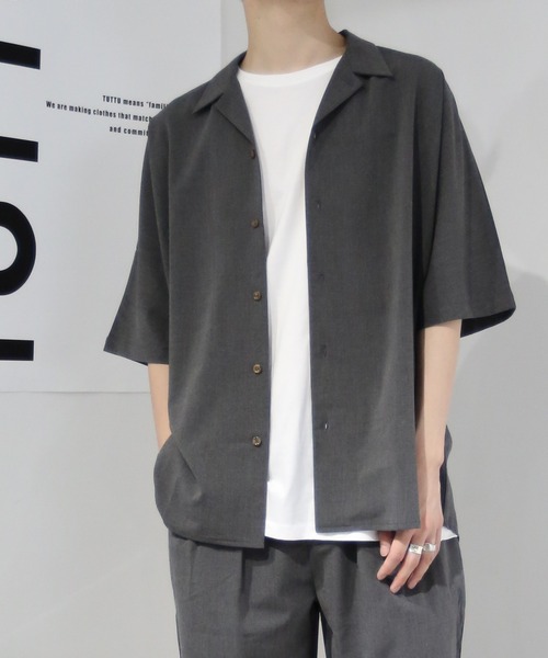 TUTTU(トゥトゥ)の「ルーズシルエット セットアップ 半袖 開襟 TUTTU(トゥトゥ)の「ルーズシルエット セットアップ 半袖 開襟