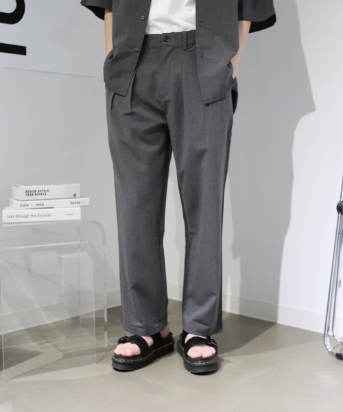 TUTTU（トゥトゥ）の「ルーズシルエット セットアップ 半袖 開襟シャツ&ワイドパンツ（セットアップ・メンズ・ライトグレー/サックスブルー/チャコール・M/L）」の7枚目の写真