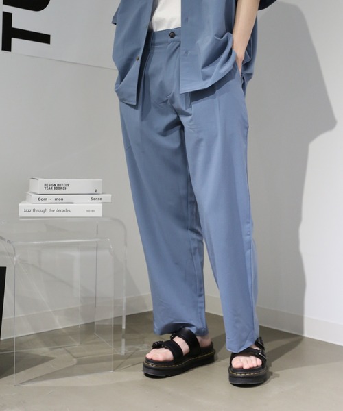 TUTTU（トゥトゥ）の「ルーズシルエット セットアップ 半袖 開襟シャツ&ワイドパンツ（セットアップ・メンズ・ライトグレー/サックスブルー/チャコール・M/L）」の4枚目の写真