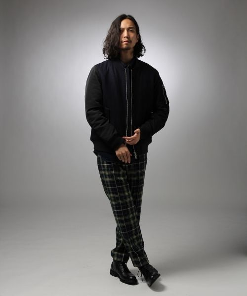 HARE(ハレ)の「ウールチェックパンツ【HARE】(スラックス・メンズ・グレー/ネイビー/ダークネイビー・SMALL/MEDIUM)」の10枚目の写真