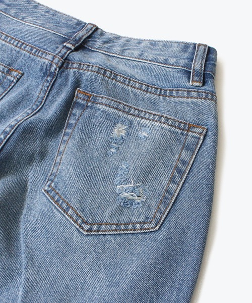 one way(ワンウェイ)の「【oneway Jeans】ダメージロングデニムパンツ(デニムパンツ・レディース・ブラック/ライトブルー・S/M)」の5枚目の写真