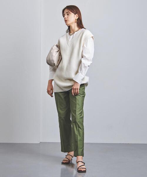 UNITED ARROWS（ユナイテッドアローズ）の「＜UNITED ARROWS＞リブ Ｖネック ベスト RPSP/G◆（ニット/セーター・レディース・オフホワイト/ダークグレー・FREE）」の7枚目の写真