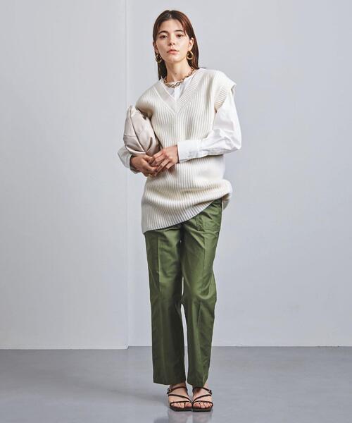 UNITED ARROWS（ユナイテッドアローズ）の「＜UNITED ARROWS＞リブ Ｖネック ベスト RPSP/G◆（ニット/セーター・レディース・オフホワイト/ダークグレー・FREE）」の8枚目の写真