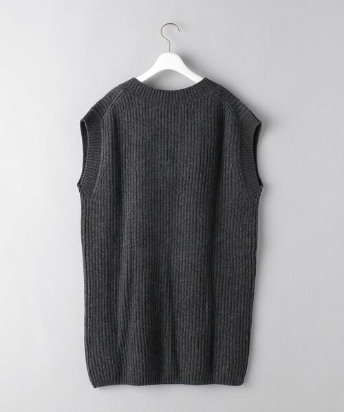 UNITED ARROWS（ユナイテッドアローズ）の「＜UNITED ARROWS＞リブ Ｖネック ベスト RPSP/G◆（ニット/セーター・レディース・オフホワイト/ダークグレー・FREE）」の13枚目の写真
