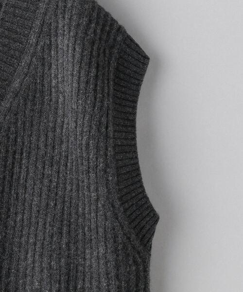 UNITED ARROWS（ユナイテッドアローズ）の「＜UNITED ARROWS＞リブ Ｖネック ベスト RPSP/G◆（ニット/セーター・レディース・オフホワイト/ダークグレー・FREE）」の15枚目の写真