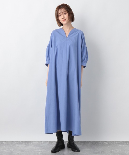 A part by(アパートバイ)の「SC*ピンタックワンピース 953306(ワンピース・レディース・チャコールグレー/オフホワイト/ブルー/グリーン・MEDIUM/LARGE)」の10枚目の写真