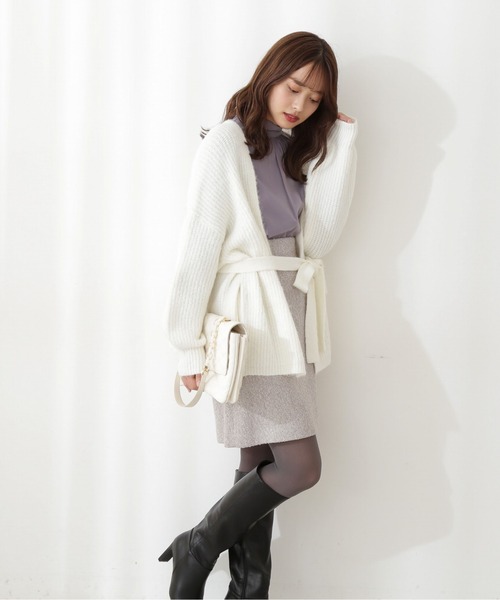 PROPORTION BODY DRESSING（プロポーションボディドレッシング）の「ドロップショルダーニットカーディガン / 1211274001（カーディガン/ボレロ・レディース・ライトピンク/ホワイト/ブルー・FREE）」の5枚目の写真