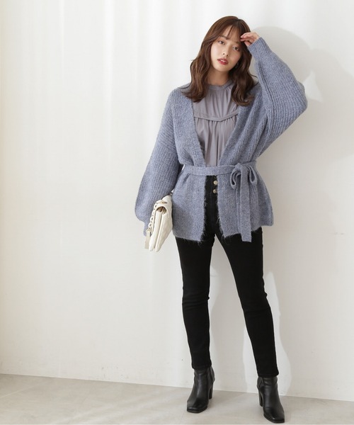 PROPORTION BODY DRESSING（プロポーションボディドレッシング）の「ドロップショルダーニットカーディガン / 1211274001（カーディガン/ボレロ・レディース・ライトピンク/ホワイト/ブルー・FREE）」の6枚目の写真