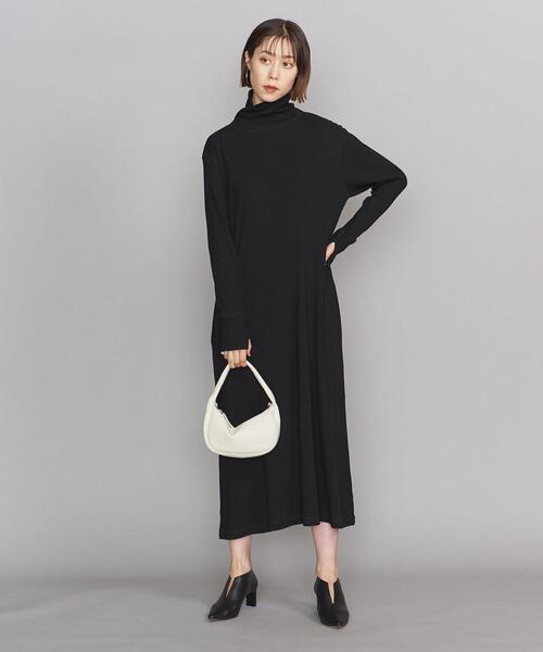 BEAUTY&YOUTH UNITED ARROWS(ビューティーアンドユースユナイテッドアローズ)の「BY コットンフレアタートルネック ワンピース -ウォッシャブル-(ワンピース・レディース・ブラック/ワインレッド/モカ・FREE)」の6枚目の写真