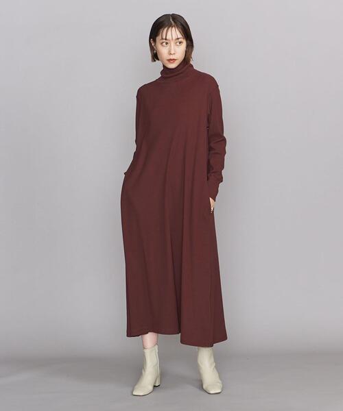 BEAUTY&YOUTH UNITED ARROWS(ビューティーアンドユースユナイテッドアローズ)の「BY コットンフレアタートルネック ワンピース -ウォッシャブル-(ワンピース・レディース・ブラック/ワインレッド/モカ・FREE)」の5枚目の写真
