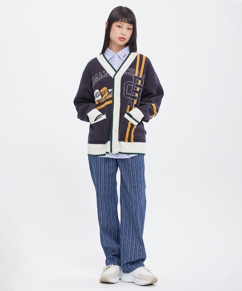 ROMANTIC CROWN（ロマンティッククラウン）の「【ROMANTIC CROWN】RC CLUB KNIT CARDIGAN / ロマンティッククラウン RC クラブ ニット カーディガン（カーディガン/ボレロ・メンズ・ネイビー/オートミール・SMALL/MEDIUM/LARGE）」の8枚目の写真