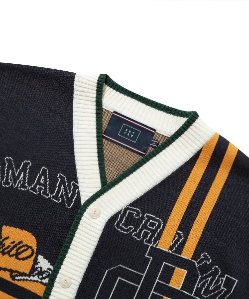 ROMANTIC CROWN（ロマンティッククラウン）の「【ROMANTIC CROWN】RC CLUB KNIT CARDIGAN / ロマンティッククラウン RC クラブ ニット カーディガン（カーディガン/ボレロ・メンズ・ネイビー/オートミール・SMALL/MEDIUM/LARGE）」の11枚目の写真