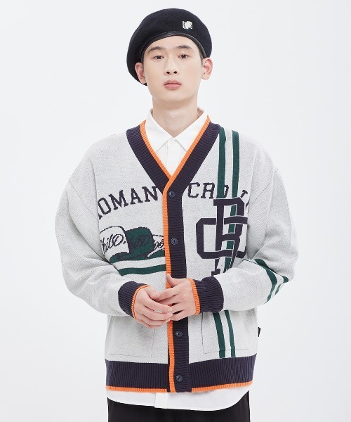 ROMANTIC CROWN（ロマンティッククラウン）の「【ROMANTIC CROWN】RC CLUB KNIT CARDIGAN / ロマンティッククラウン RC クラブ ニット カーディガン（カーディガン/ボレロ・メンズ・ネイビー/オートミール・SMALL/MEDIUM/LARGE）」の15枚目の写真