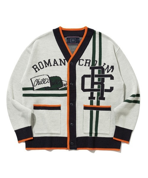 ROMANTIC CROWN（ロマンティッククラウン）の「【ROMANTIC CROWN】RC CLUB KNIT CARDIGAN / ロマンティッククラウン RC クラブ ニット カーディガン（カーディガン/ボレロ・メンズ・ネイビー/オートミール・SMALL/MEDIUM/LARGE）」の20枚目の写真