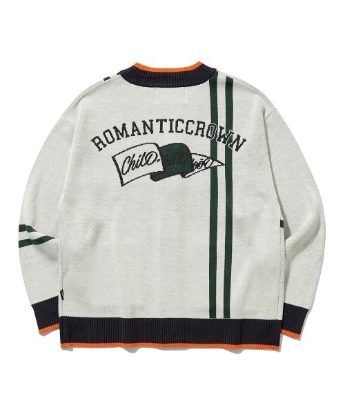 ROMANTIC CROWN（ロマンティッククラウン）の「【ROMANTIC CROWN】RC CLUB KNIT CARDIGAN / ロマンティッククラウン RC クラブ ニット カーディガン（カーディガン/ボレロ・メンズ・ネイビー/オートミール・SMALL/MEDIUM/LARGE）」の21枚目の写真