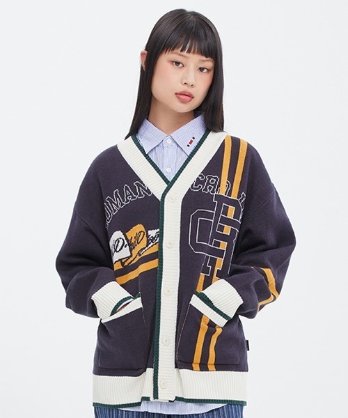 ROMANTIC CROWN（ロマンティッククラウン）の「【ROMANTIC CROWN】RC CLUB KNIT CARDIGAN / ロマンティッククラウン RC クラブ ニット カーディガン（カーディガン/ボレロ・メンズ・ネイビー/オートミール・SMALL/MEDIUM/LARGE）」の6枚目の写真