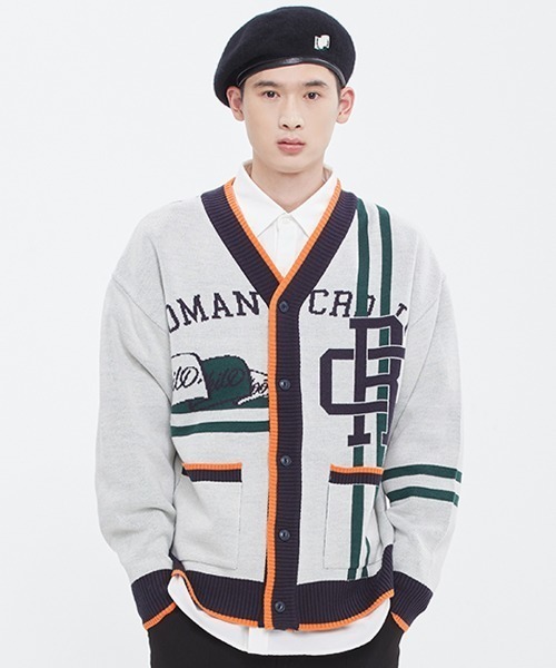 ROMANTIC CROWN（ロマンティッククラウン）の「【ROMANTIC CROWN】RC CLUB KNIT CARDIGAN / ロマンティッククラウン RC クラブ ニット カーディガン（カーディガン/ボレロ・メンズ・ネイビー/オートミール・SMALL/MEDIUM/LARGE）」の18枚目の写真
