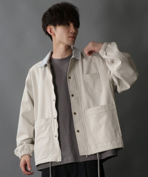 SITRY（シトリー）の「Short Hunting Jacket/オーバーサイズ ショート ハンティング ジャケット/カバーオール（カバーオール・メンズ・ブラック/グリーン/オフホワイト・M/L）」の18枚目の写真