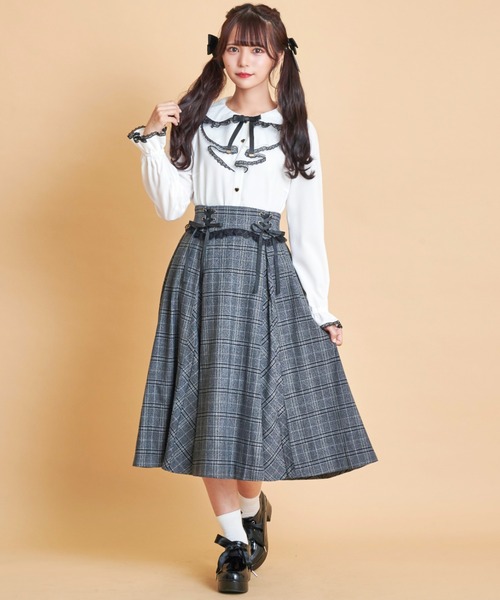 Secret Honey（シークレットハニー）の「サイドレースアップミディ丈スカート（スカート・レディース・ブラウン/グレー・MEDIUM/MEDIUM/TALL）」の8枚目の写真