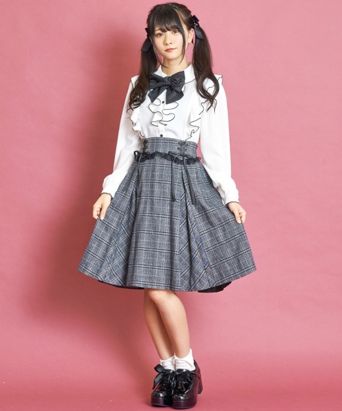 Secret Honey（シークレットハニー）の「サイドレースアップミディ丈スカート（スカート・レディース・ブラウン/グレー・MEDIUM/MEDIUM/TALL）」の6枚目の写真