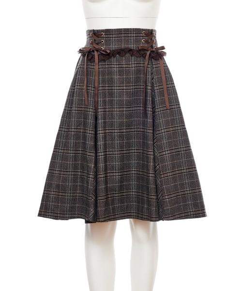 Secret Honey（シークレットハニー）の「サイドレースアップミディ丈スカート（スカート・レディース・ブラウン/グレー・MEDIUM/MEDIUM/TALL）」の3枚目の写真