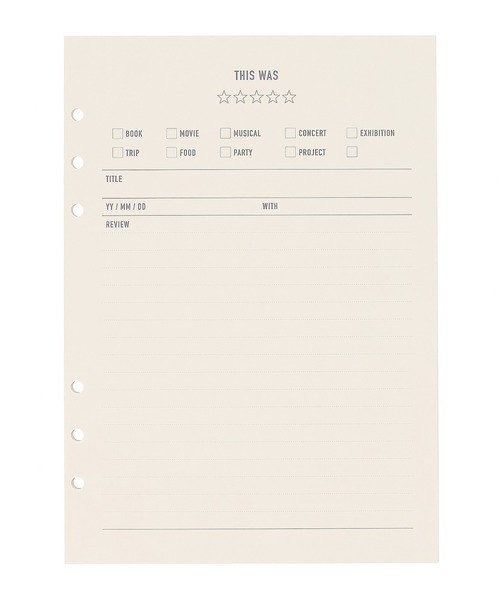 MARK'S(マークス)の「PAPERIAN ぺーパーリアン システム手帳 A5リフィル・コンテンツ(手帳/メモ帳・レディース・アイボリー/グリーン/ホワイト/ピンク系その他/ベージュ/ピンク/ライトブルー/オレンジ/クリーム・FREE)」の3枚目の写真