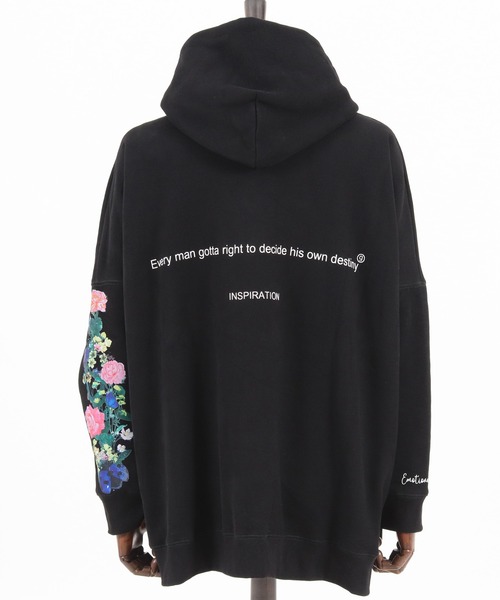 GLIMCLAP(グリムクラップ)の「mpa2710-Back side brushed sweat material printed design hoodie パーカー(パーカー・メンズ・オフホワイト/ブラック・S/M/L)」の17枚目の写真