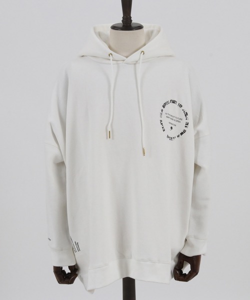 GLIMCLAP(グリムクラップ)の「mpa2710-Back side brushed sweat material printed design hoodie パーカー(パーカー・メンズ・オフホワイト/ブラック・S/M/L)」の20枚目の写真