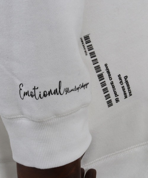 GLIMCLAP(グリムクラップ)の「mpa2710-Back side brushed sweat material printed design hoodie パーカー(パーカー・メンズ・オフホワイト/ブラック・S/M/L)」の10枚目の写真