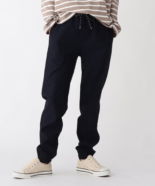 BASECONTROL（ベースコントロール）の「◆【Ｓ～３Ｌサイズ展開】動きやすい ストレッチ スリムジョガーパンツ（その他パンツ・レディース・ブラック/ベージュ/ネイビー/ダークグレー・01/02/03/04/05）」の4枚目の写真