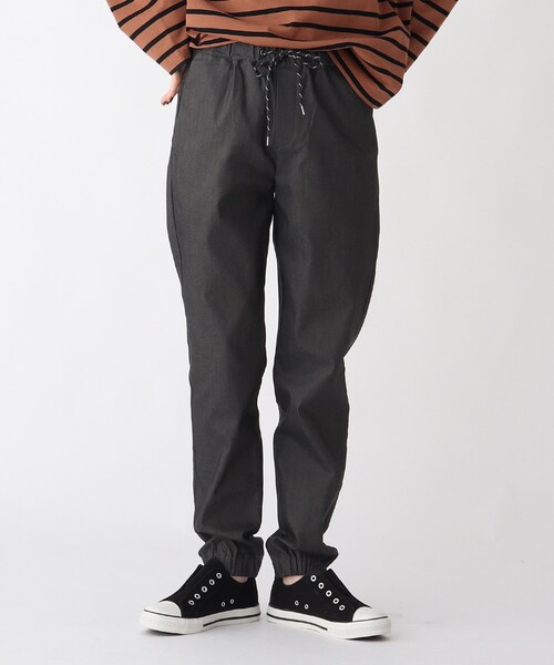 BASECONTROL（ベースコントロール）の「◆【Ｓ～３Ｌサイズ展開】動きやすい ストレッチ スリムジョガーパンツ（その他パンツ・レディース・ブラック/ベージュ/ネイビー/ダークグレー・01/02/03/04/05）」の3枚目の写真