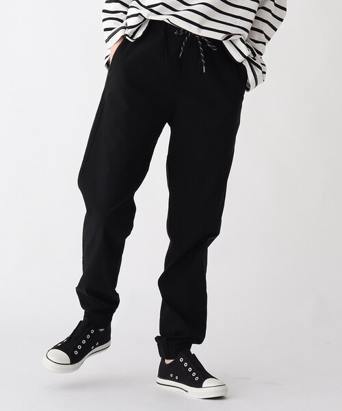 BASECONTROL（ベースコントロール）の「◆【Ｓ～３Ｌサイズ展開】動きやすい ストレッチ スリムジョガーパンツ（その他パンツ・レディース・ブラック/ベージュ/ネイビー/ダークグレー・01/02/03/04/05）」の2枚目の写真