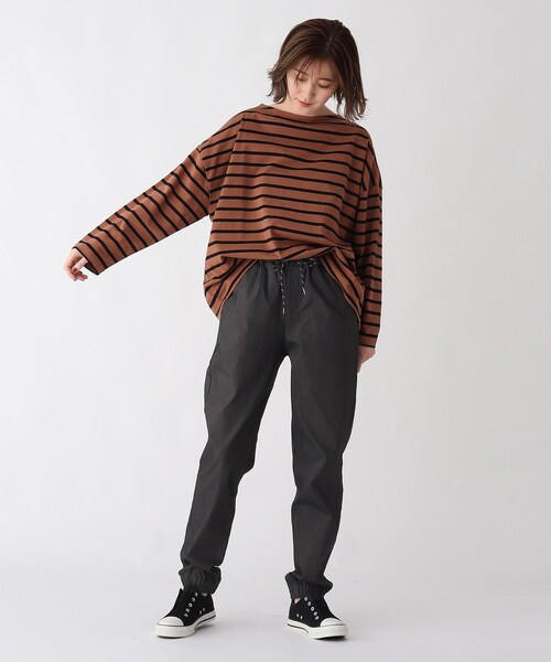 BASECONTROL（ベースコントロール）の「◆【Ｓ～３Ｌサイズ展開】動きやすい ストレッチ スリムジョガーパンツ（その他パンツ・レディース・ブラック/ベージュ/ネイビー/ダークグレー・01/02/03/04/05）」の11枚目の写真