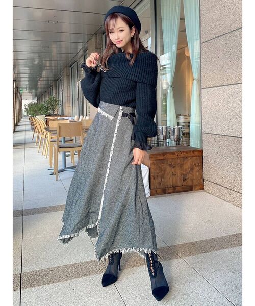 RESEXXY（リゼクシー）の「シアーオフショルニットTOPS（ニット/セーター・レディース・ブラック/ブラウン/アイボリー・FREE）」の14枚目の写真