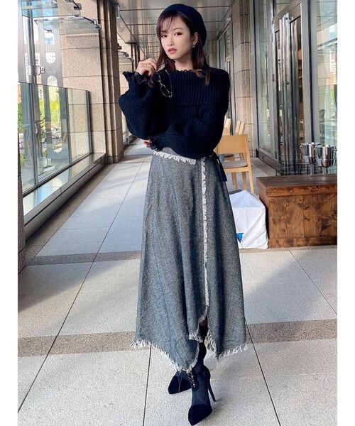 RESEXXY（リゼクシー）の「シアーオフショルニットTOPS（ニット/セーター・レディース・ブラック/ブラウン/アイボリー・FREE）」の15枚目の写真