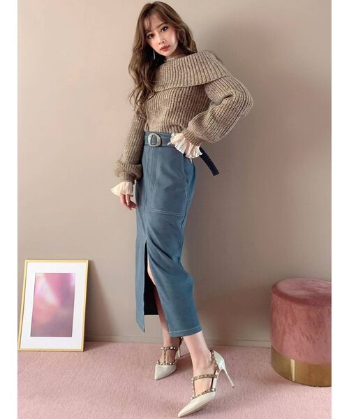 RESEXXY（リゼクシー）の「シアーオフショルニットTOPS（ニット/セーター・レディース・ブラック/ブラウン/アイボリー・FREE）」の20枚目の写真