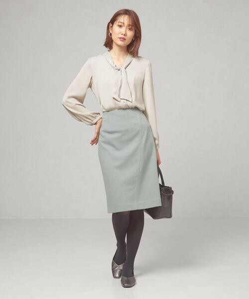 closet story(クローゼットストーリー)の「<closet story(クローゼットストーリー)>サテンドビー タイ ブラウス(シャツ/ブラウス・レディース・ライトグレー/ネイビー/ピンク・FREE)」の7枚目の写真