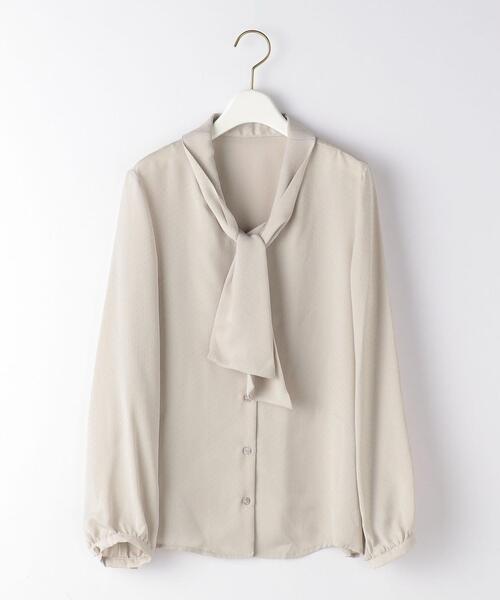 closet story(クローゼットストーリー)の「<closet story(クローゼットストーリー)>サテンドビー タイ ブラウス(シャツ/ブラウス・レディース・ライトグレー/ネイビー/ピンク・FREE)」の12枚目の写真
