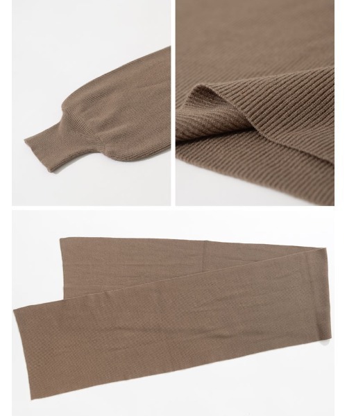 マフラー付き畦編みボリュームスリーブタートルネックニットトップス（ニット/セーター）｜Re:EDIT（リエディ）