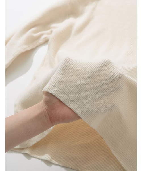 マフラー付き畦編みボリュームスリーブタートルネックニットトップス（ニット/セーター）｜Re:EDIT（リエディ）