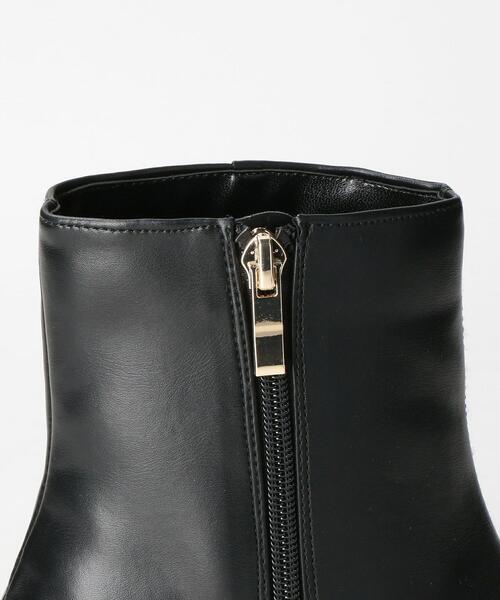 closet story（クローゼットストーリー）の「＜closet story（クローゼットストーリー）＞スクエアトゥ センターシーム ショートブーツ（ブーツ・レディース・ブラック/オフホワイト・23cm/23.5cm/24cm/24.5cm）」の9枚目の写真