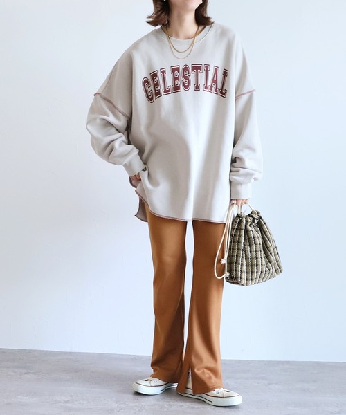 reca(レカ)の「裏起毛スリット入りフレアパンツ(その他パンツ・レディース・グレー系その他/モカ/ブラック/チャコールグレー/キャメル/パープル系その他・FREE)」の19枚目の写真