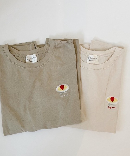spoon store(スプーンストア)の「ワンポイント刺繍の喫茶長袖Tシャツ(Tシャツ/カットソー・レディース・ホワイト/ライトブルー/カーキ/アイボリー/ベージュ系その他/ブルー系その他/チャコール・フリー)」の20枚目の写真