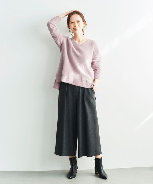 le.coeur blanc（ルクールブラン）の「ツイードライクワイドクロップドパンツ（その他パンツ・レディース・チャコールグレー/ブラック/グレー・38/36）」の3枚目の写真