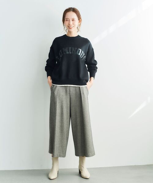 le.coeur blanc（ルクールブラン）の「ツイードライクワイドクロップドパンツ（その他パンツ・レディース・チャコールグレー/ブラック/グレー・38/36）」の10枚目の写真