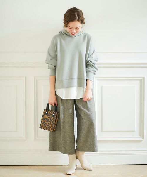 le.coeur blanc（ルクールブラン）の「ツイードライクワイドクロップドパンツ（その他パンツ・レディース・チャコールグレー/ブラック/グレー・38/36）」の11枚目の写真