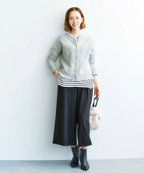 le.coeur blanc（ルクールブラン）の「ツイードライクワイドクロップドパンツ（その他パンツ・レディース・チャコールグレー/ブラック/グレー・38/36）」の13枚目の写真