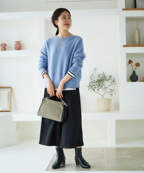 le.coeur blanc（ルクールブラン）の「ツイードライクワイドクロップドパンツ（その他パンツ・レディース・チャコールグレー/ブラック/グレー・38/36）」の15枚目の写真