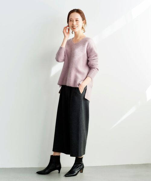 le.coeur blanc（ルクールブラン）の「ツイードライクワイドクロップドパンツ（その他パンツ・レディース・チャコールグレー/ブラック/グレー・38/36）」の16枚目の写真