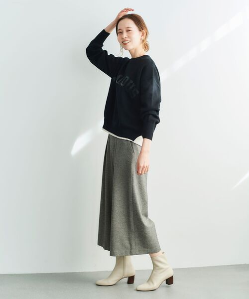 le.coeur blanc（ルクールブラン）の「ツイードライクワイドクロップドパンツ（その他パンツ・レディース・チャコールグレー/ブラック/グレー・38/36）」の18枚目の写真